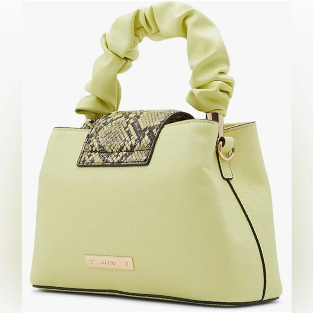 NWT Aldo Snakie Top Handle / Crossbody Bag in Celery